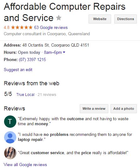 computer repair reviews google plus july 2017